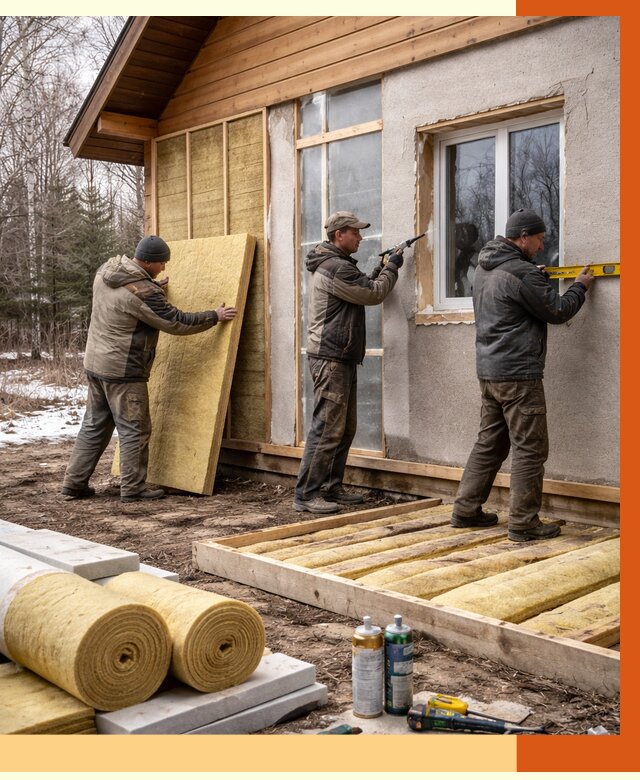 Утепление дачного дома в Ступине от 4937 руб/м2 — недорого | ТепломастерСтп